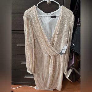 Lane Bryant Champagne Sequin Midi Dress